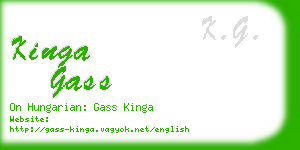 kinga gass business card